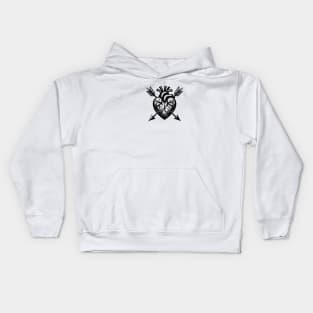 Tattoo with heart and arrows Kids Hoodie